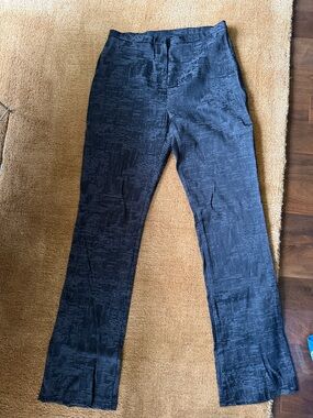 Mango Men's Navy-Black Patterned Dress Pants